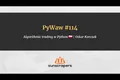 Algorithmic trading in Python - PyWaw