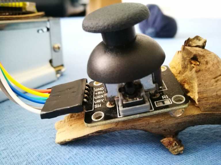 Close-up on joystick